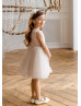 Pale Pink Pearls Beaded Flower Girl Dress